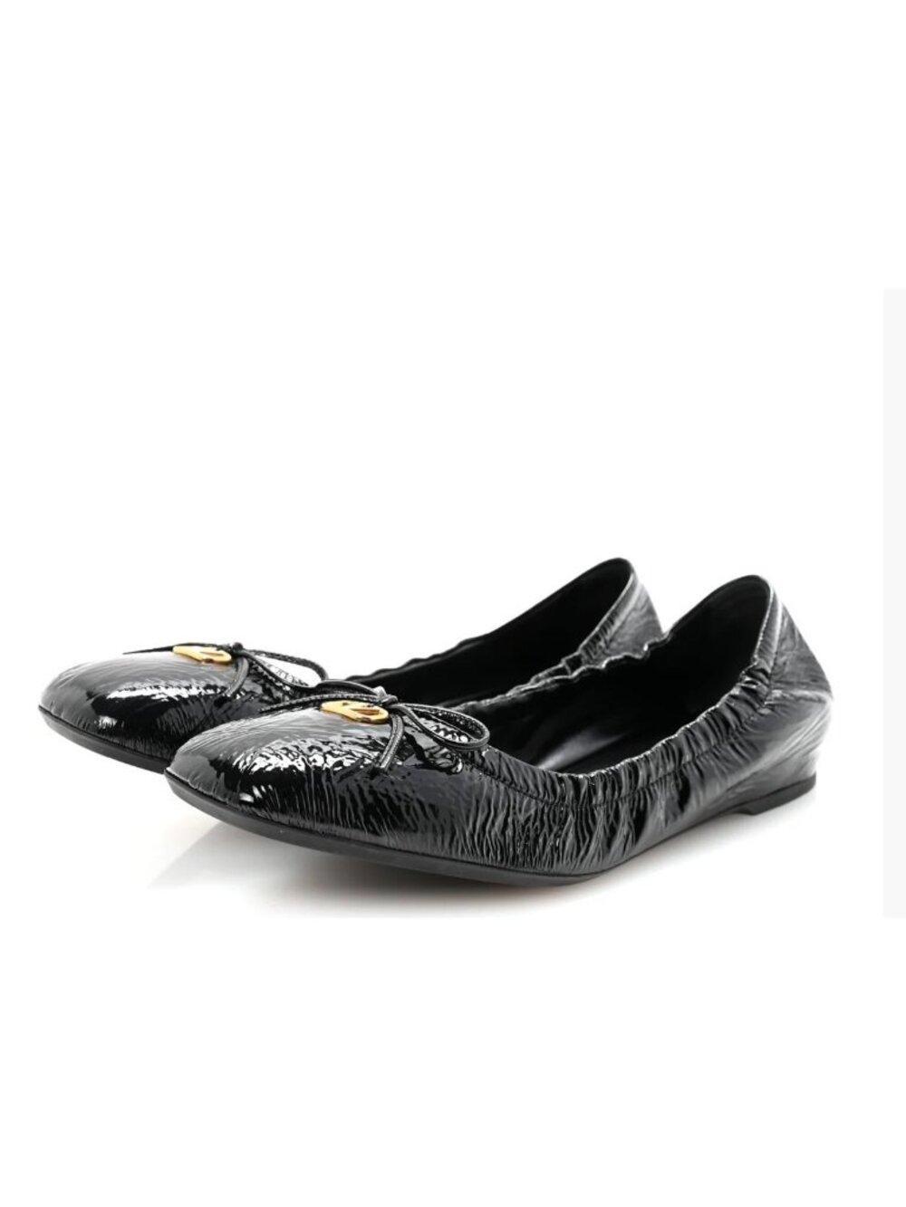 VALENTINO GARAVANI Naplack Nappa Vlogo Bow Mary Jane Ballerina Flats SIZE 40
